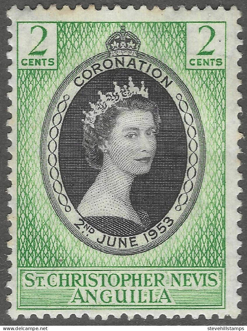 St Kitts-Nevis. 1953 QEII Coronation. 2c MH. SG 106. M3115 - St.Christopher, Nevis En Anguilla (...-1980)