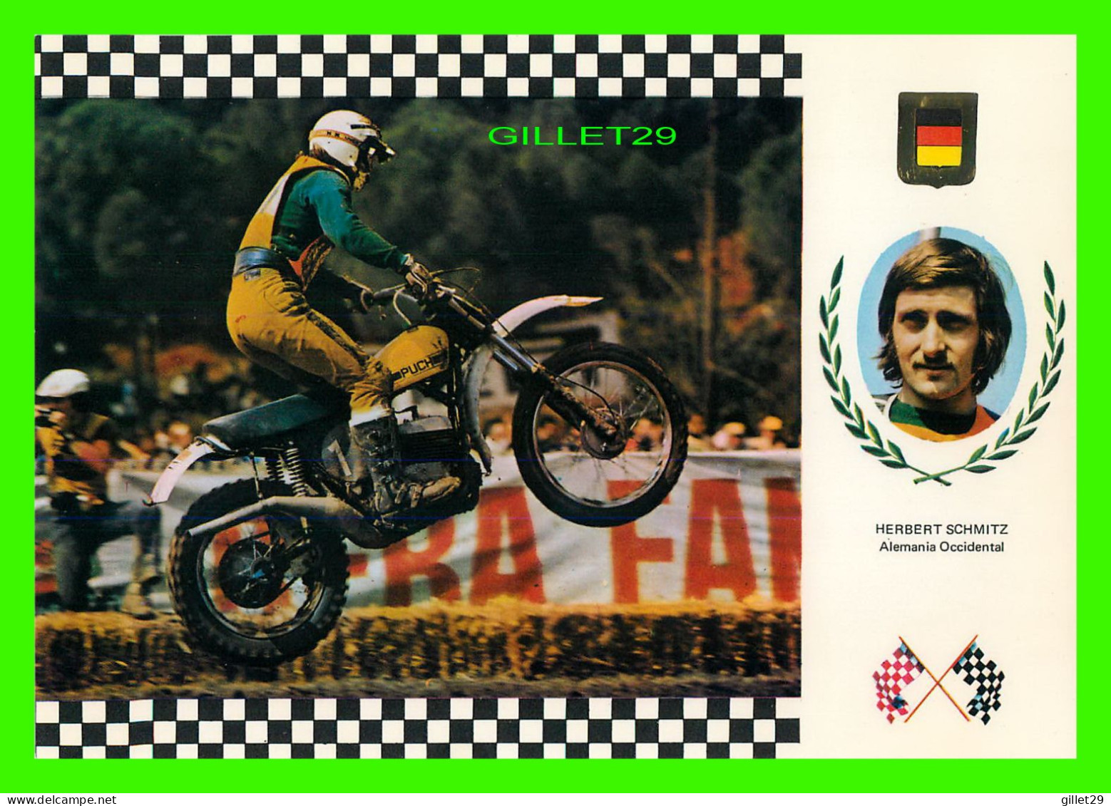 SPORT DE MOTO - HERBERT SCHMITZ, ALEMANIA OCCIDENTAL - No 17 SERIE MOTOCROSS - PUCH, 102Kg - - Motociclismo