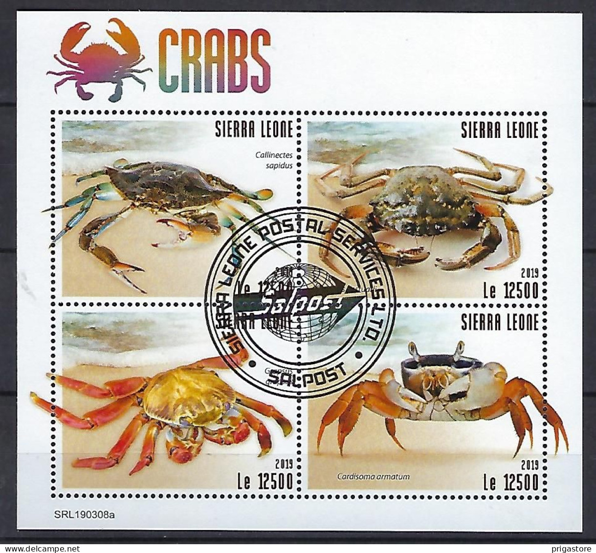 Sierra Leone 2019 Animaux Crabes (379) Yvert N° 8788 à 8791 Oblitérés Used - Sierra Leone (1961-...)