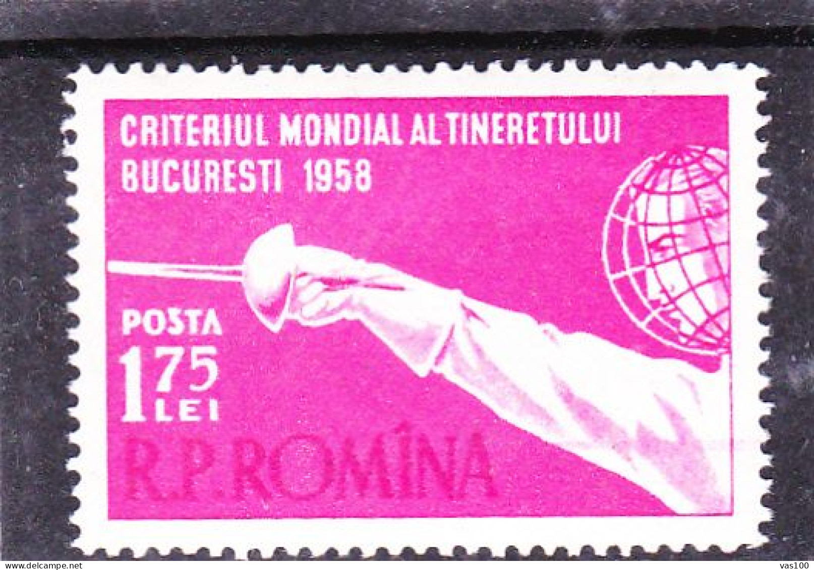 WORLD FENCING CHAMPIONSHIP 1958 MI.Nr.1706,MNH ROMANIA - Neufs
