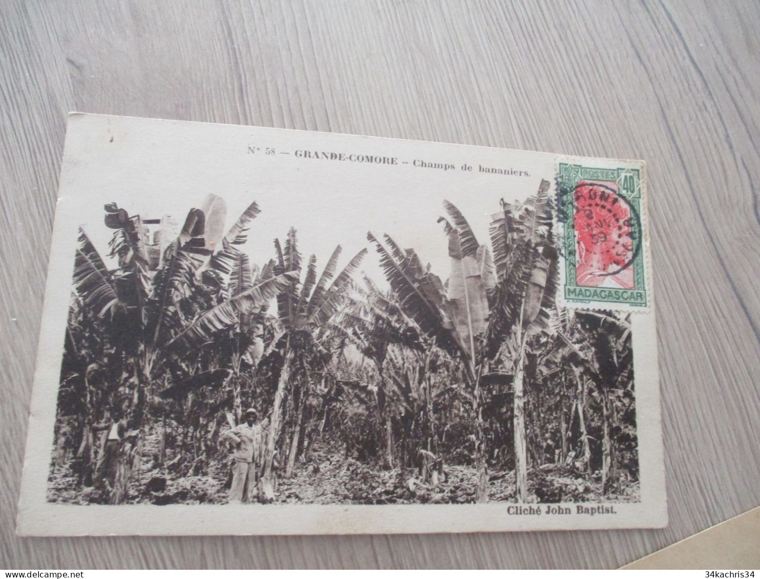 CPA Grande Comores Champs De Bananiers Un TP Madagascar... Cachet 1939 - Comores