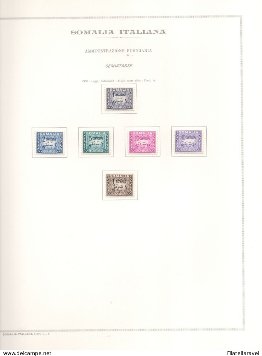 Somalia (AFIS) Collezione Cpl Dal 1950 Al 1960 + P.A.+ Foglietto + Pacchi Postali+ Segnatasse. Linguellati. - Somalië (AFIS)