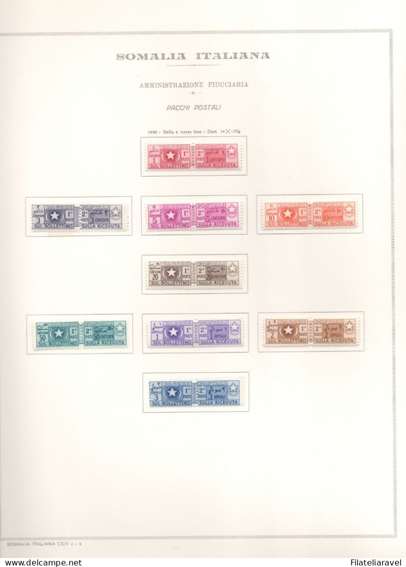 Somalia (AFIS) Collezione Cpl Dal 1950 Al 1960 + P.A.+ Foglietto + Pacchi Postali+ Segnatasse. Linguellati. - Somalië (AFIS)