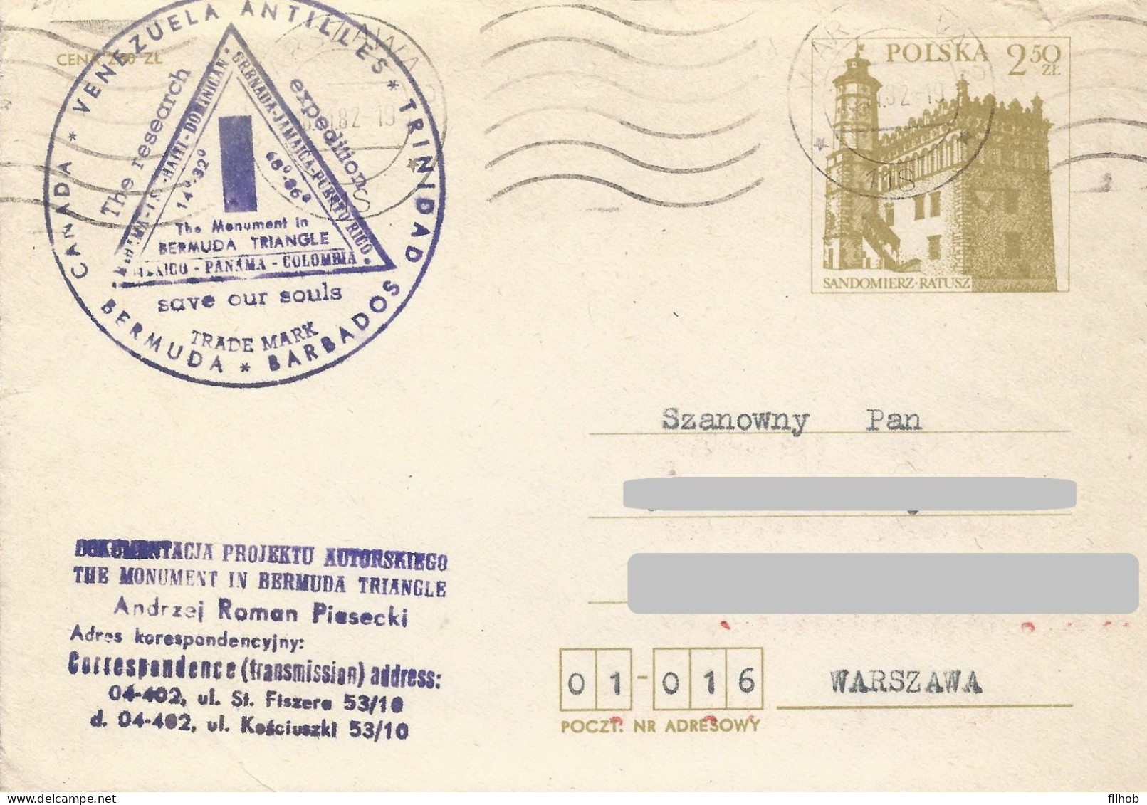 Poland Envelope Used Ck 64 I.s.1982.04: Sandomierz Town Hall (postal Circulation Warszawa) - Stamped Stationery