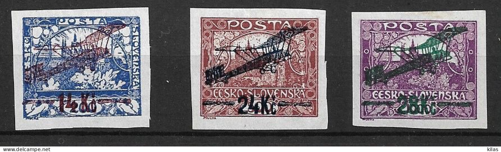 Czechoslovakia 1920 Air Mail , Overprint MH - Posta Aerea