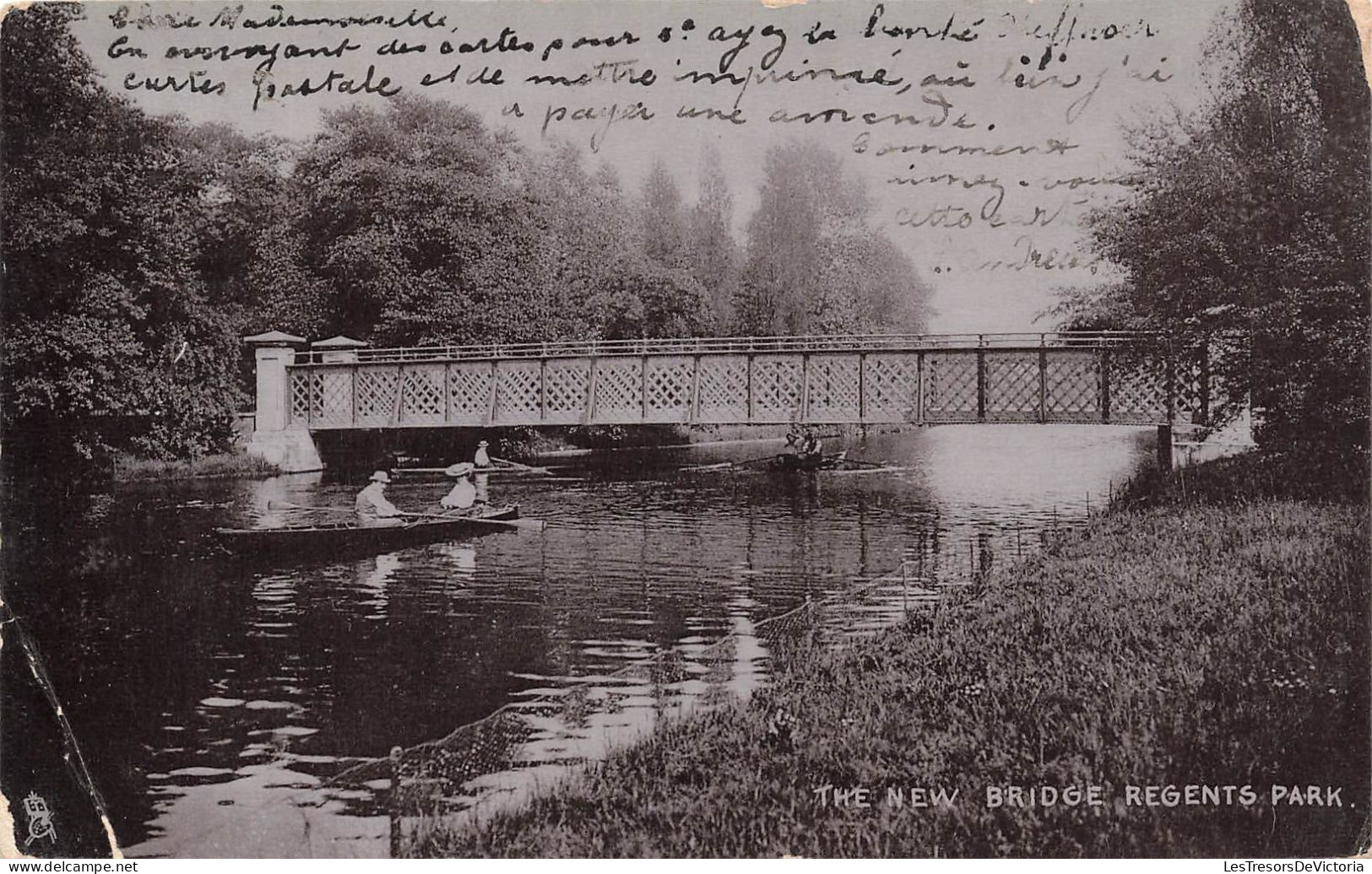 ROYAUME-UNI - The New Bridge Recents Park - Vue Sur Un Pont - Une Barque - Carte Postale Ancienne - Altri & Non Classificati