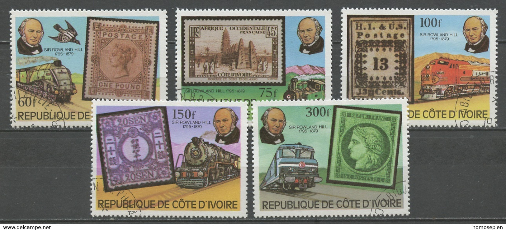 Côte D'Ivoire - Elfenbeinküste - Ivory Coast 1979 Y&T N°504 à 508 - Michel N°606 à 610 (o) - Sir Rowland Hill - Côte D'Ivoire (1960-...)