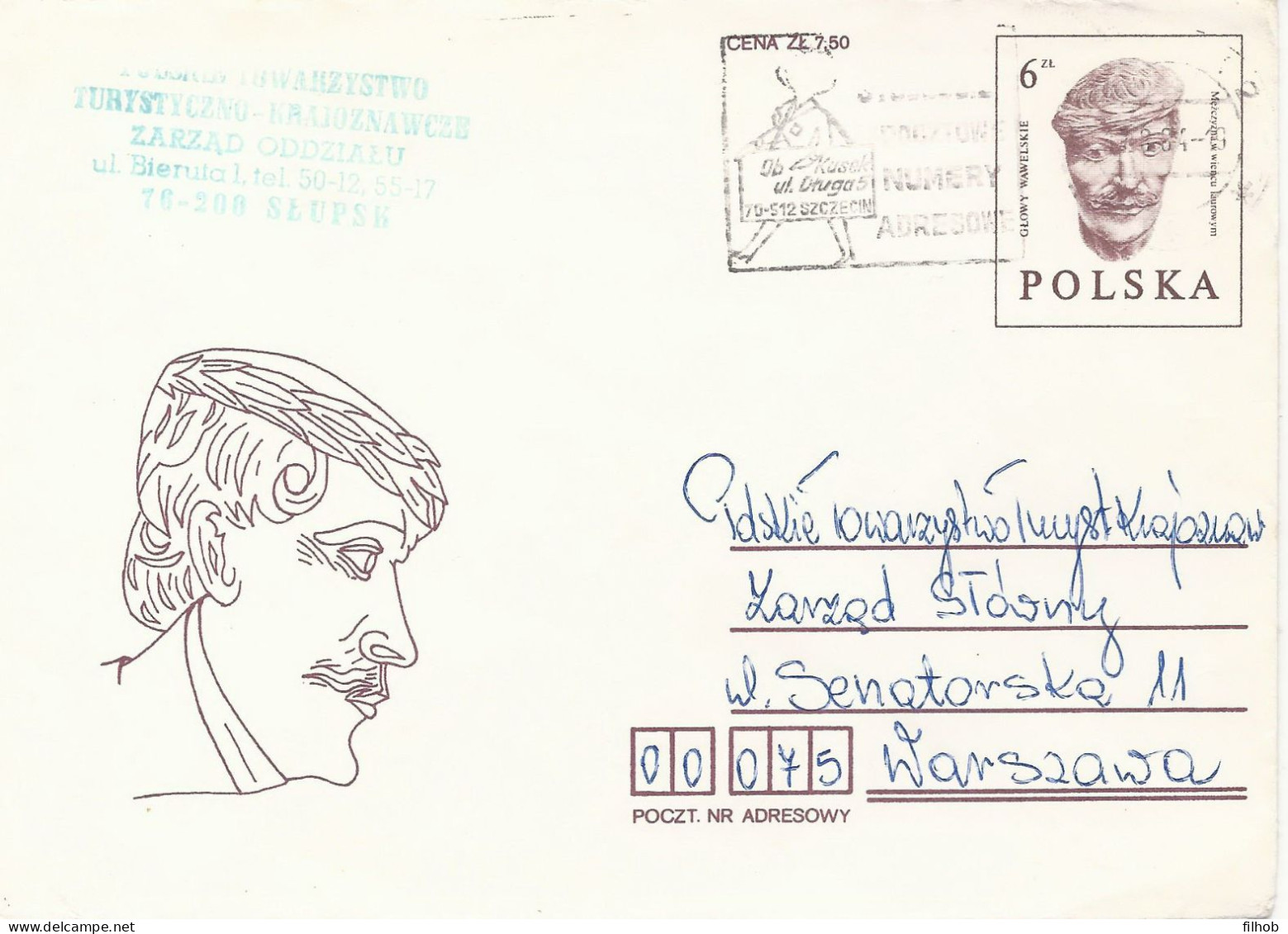 Poland Envelope Used Ck 78.03: Wawel Head (postal Circulation) - Stamped Stationery