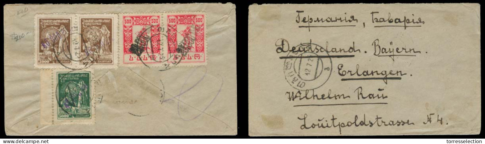 GEORGIA. 1923 (12 July). Tiflis - Germany. Reverse Multifkd Env Issues / Inflation (x5). Probably Some Missing In Transi - Géorgie