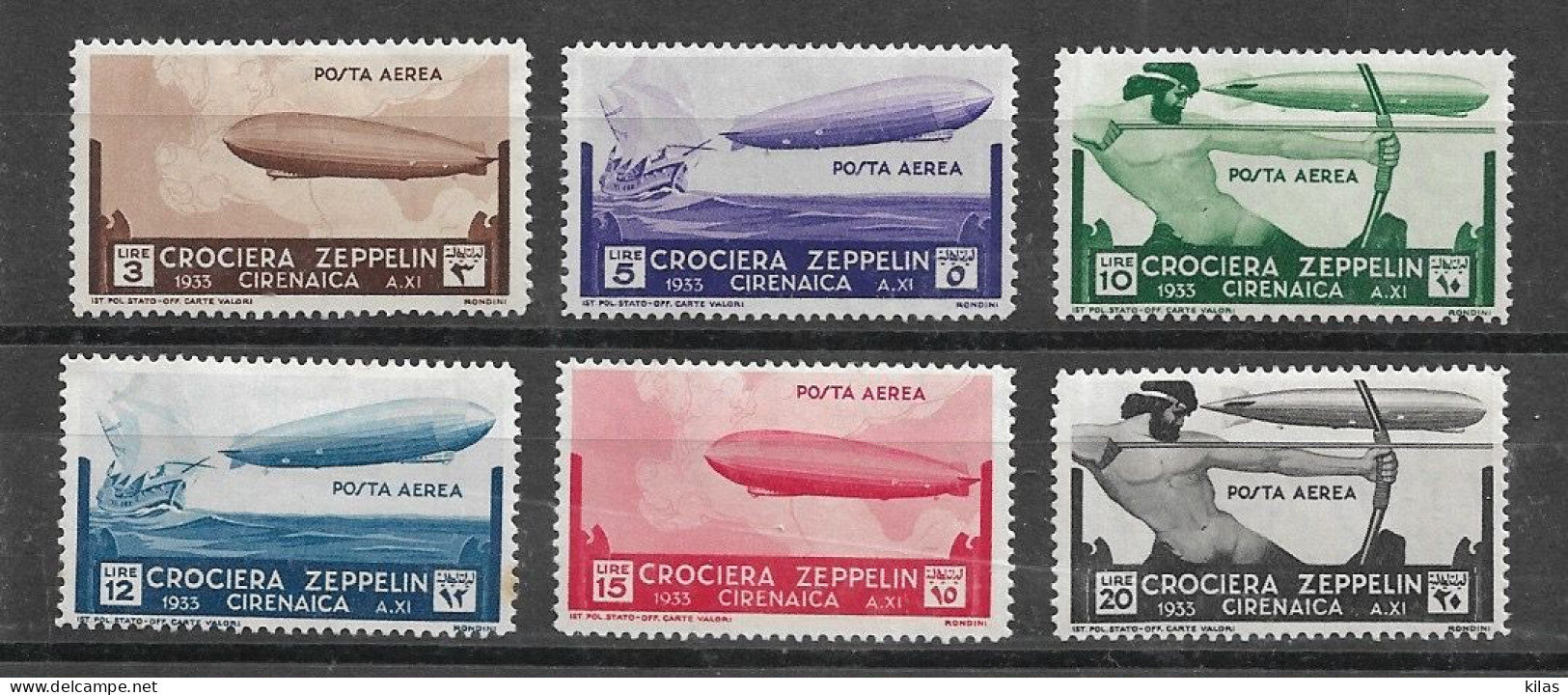 CIRENAICA, Italy 1933 Air Mail ZEPPELIN MH - Cirenaica