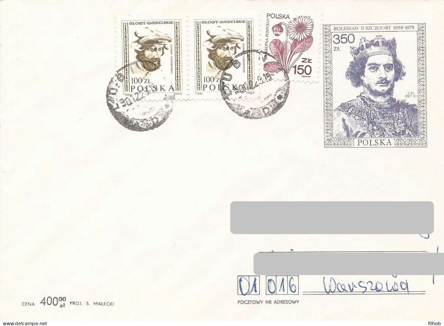 Poland Envelope Used Ck 87.13 S.1990 II N: Set Of Kings Boleslaw II Szczodry (postal Circulation Lubin) - Stamped Stationery