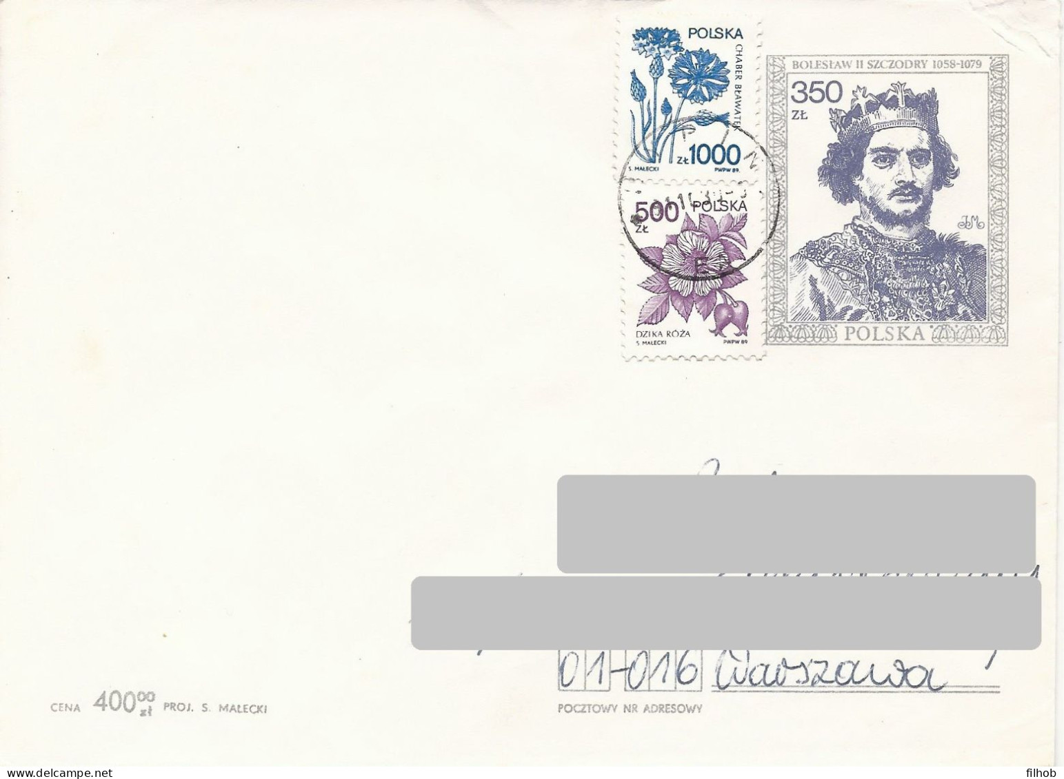 Poland Envelope Used Ck 87.14 S.1990 II N: Set Of Kings Boleslaw II Szczodry (postal Circulation) - Stamped Stationery