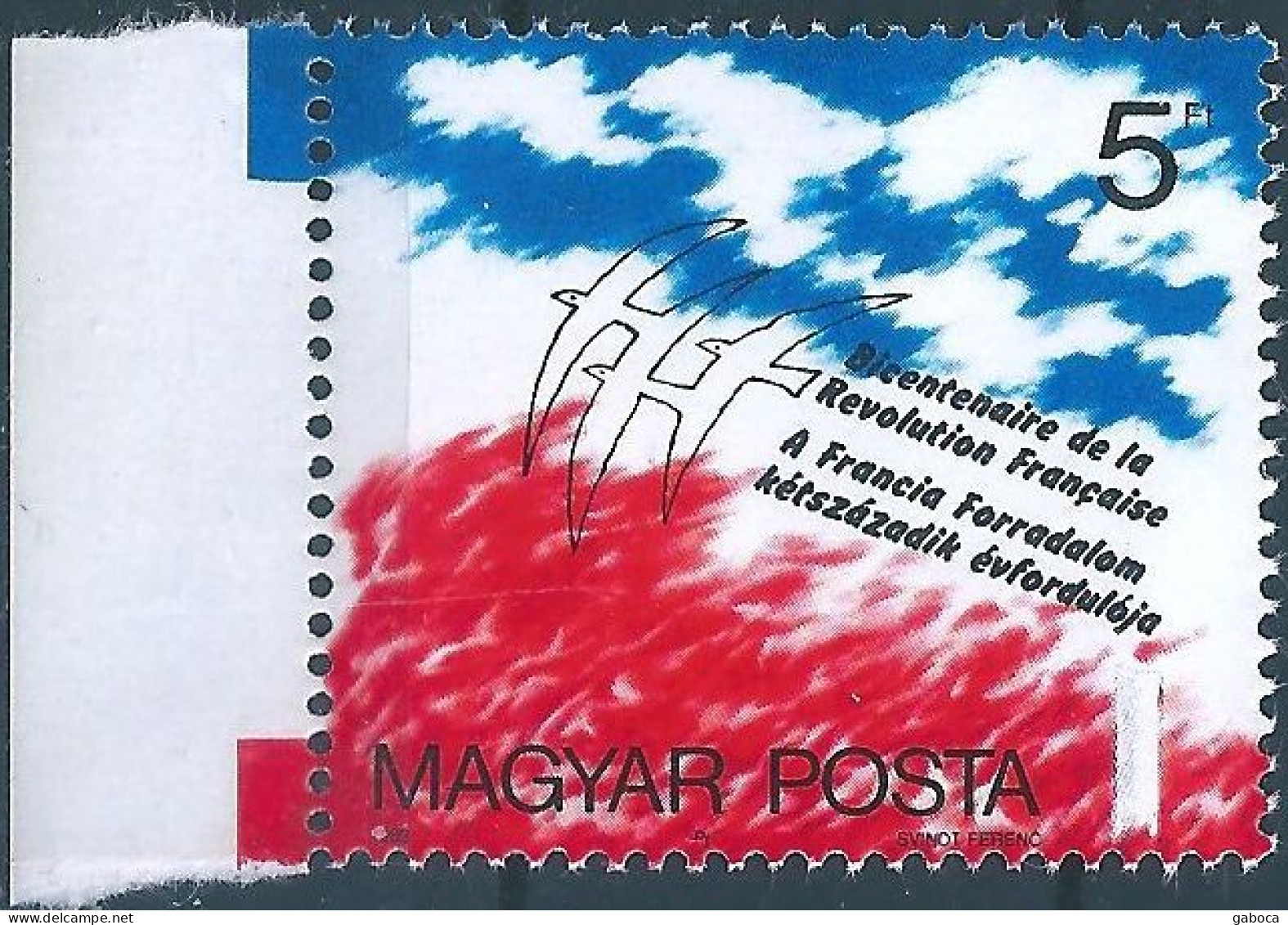 C5874b Hungaray History French Revolution Tricolour Bird MNH RARE - Briefmarken