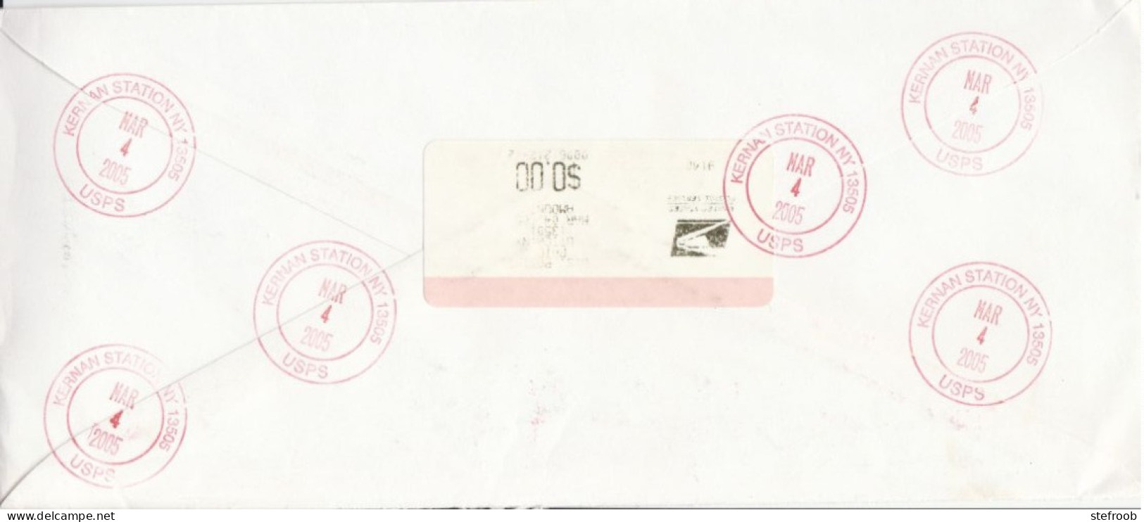 Aangetekende Brief Uit Verenigde Staten (New York)naar België, Met Zegels En Afstempeling USPS (ook Achteraan) - Covers & Documents