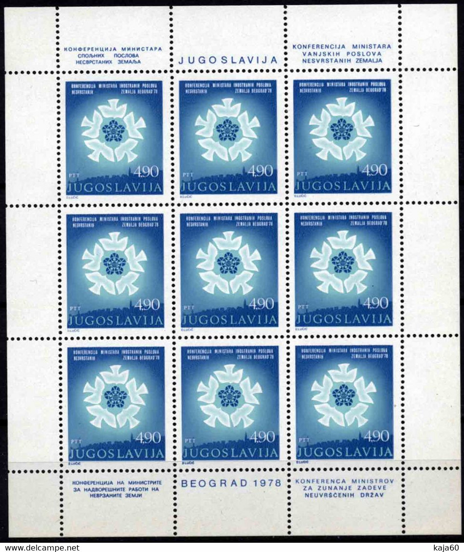 2886 Yugoslavia 1978 Conference Of Foreign Ministers Of Non-aligned Countries, S/S MNH - Neufs