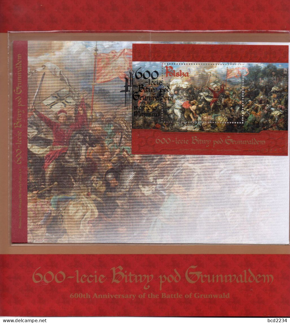 POLAND 2010 POLISH POST OFFICE LIMITED EDITION FOLDER: 600TH ANNIV BATTLE GRUNWALD MS FDC MATEJKO PAINTING ART - Lettres & Documents