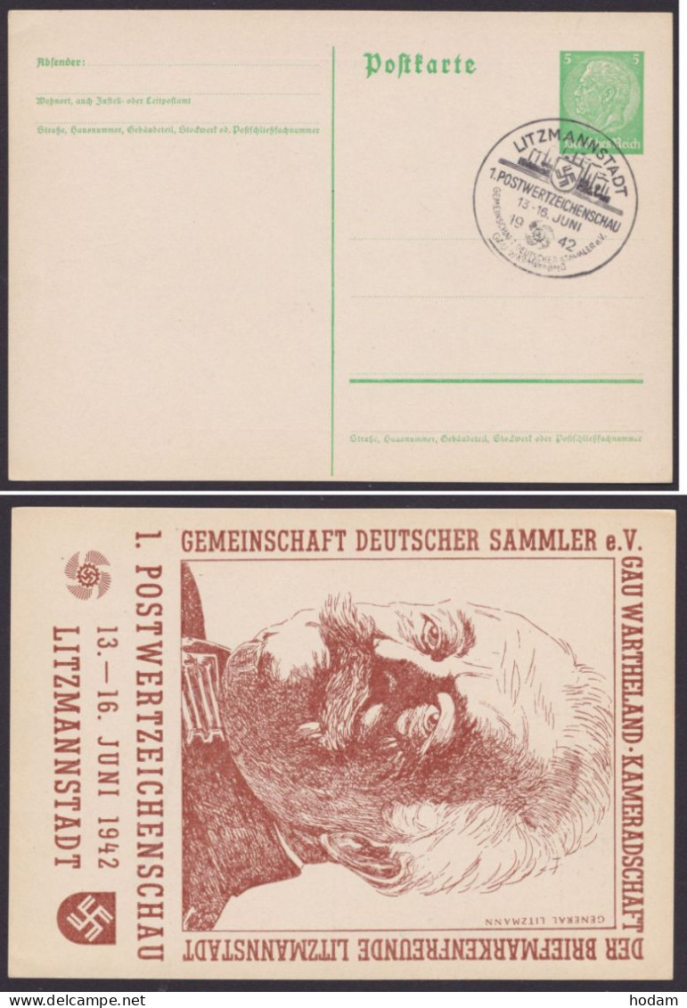 PP126 C29/02, O, "General Litzmann", 1942, Pass. SSt. - Enteros Postales Privados