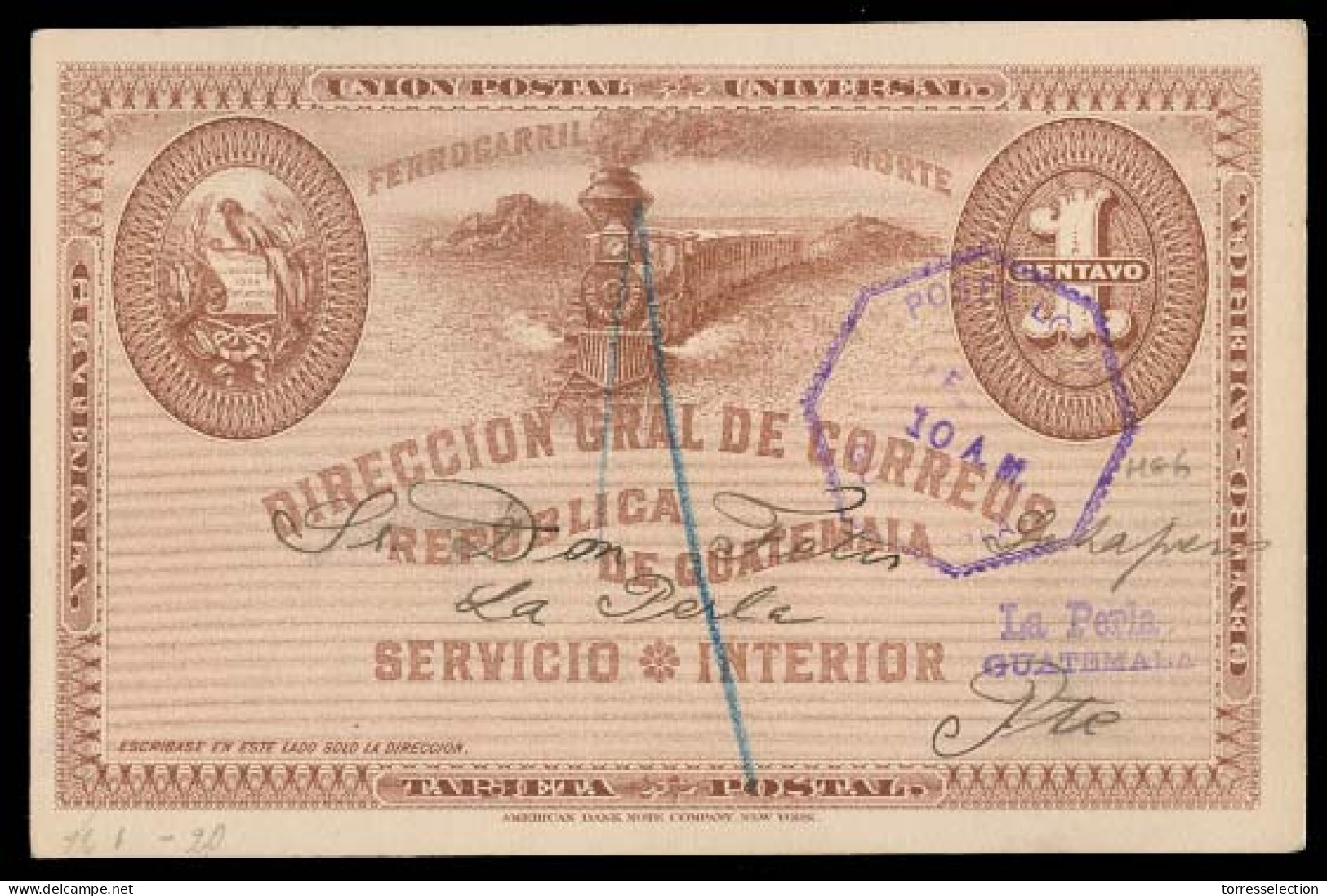 GUATEMALA. C.1896. Locally Used 1c Stat Card. Fine. - Guatemala