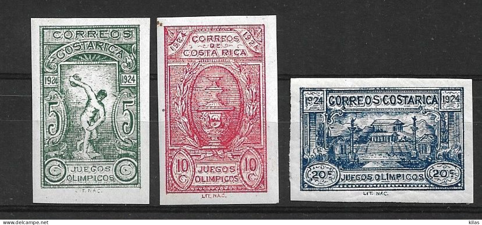 COSTA RICA 1924 OLYMPIC GAMES OF San José Imperforated MNH - Costa Rica