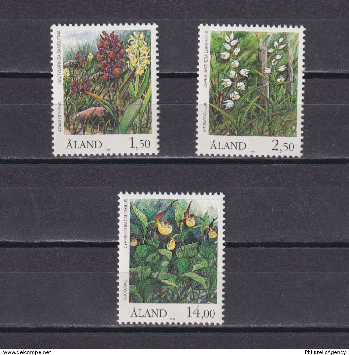 ALAND ISLANDS 1989, Mi# 33-35, Orchids, Flowers, MNH - Aland