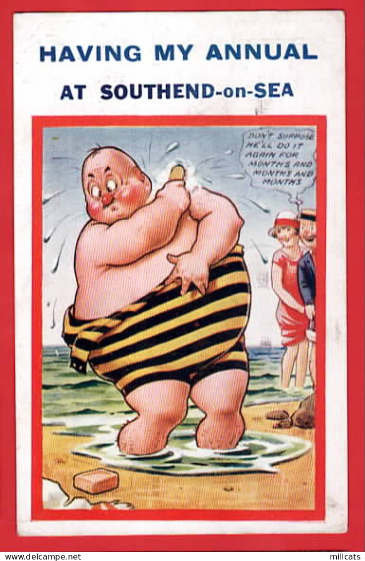 SOUTHEND  HAVING MY ANNUAL AT   BAMFORTH  SEASIDE COMIC HUMOUR Pu 1928 - Southend, Westcliff & Leigh