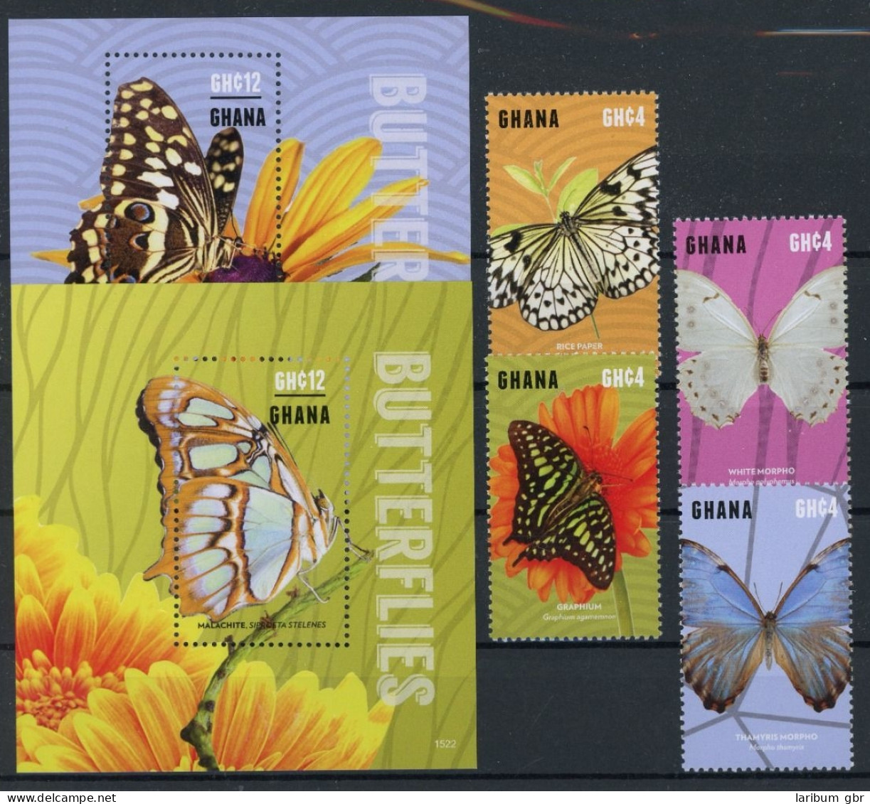 Ghana 4610-4613, Block 569-570 Postfrisch Schmetterling #GK003 - Ghana (1957-...)