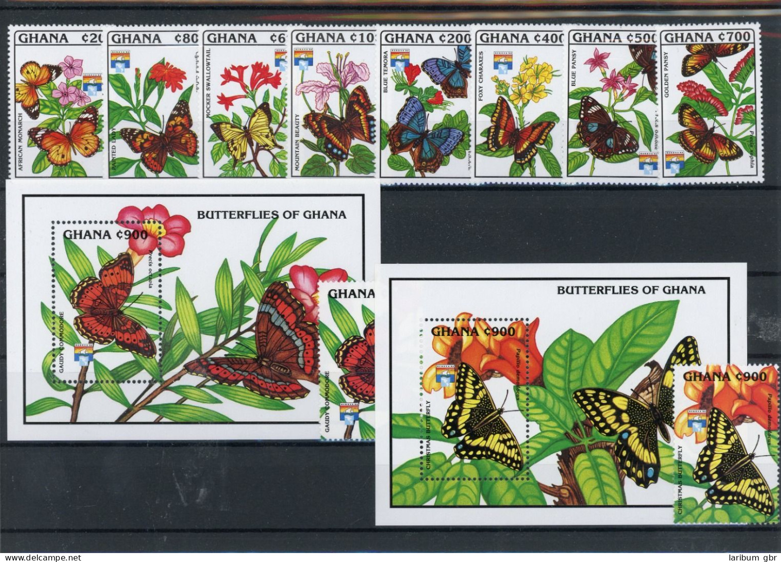 Ghana 1692-1701, Block 199-200 Postfrisch Schmetterling #GK001 - Ghana (1957-...)