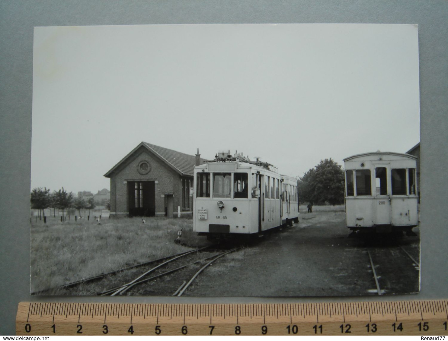 Photo Cliché J. BAZIN - Quevaucamps - Dépôt - Tram - Tramway - Ligne Saint Ghislain, Hornu, Mons - Beloeil