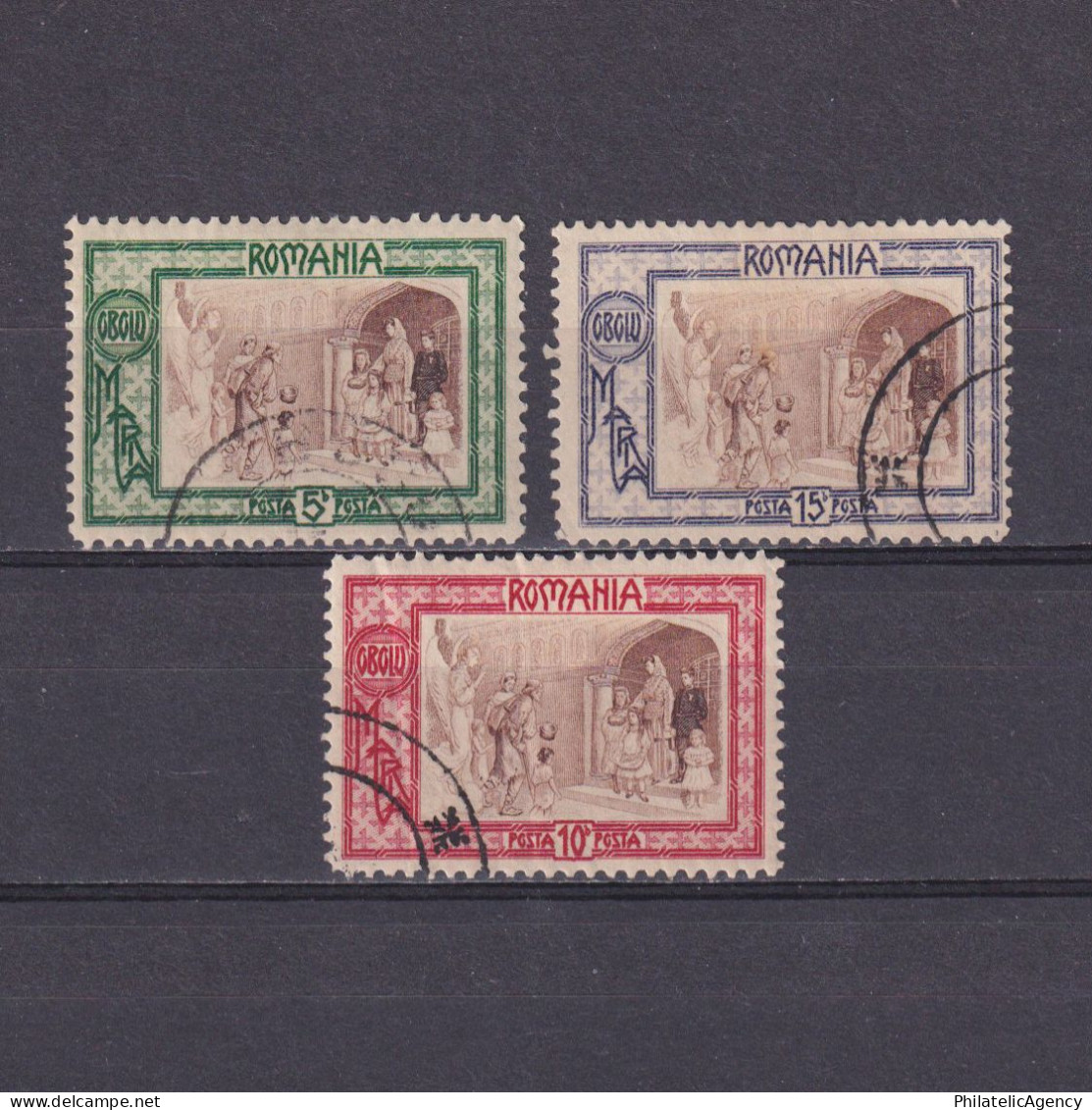ROMANIA 1907, Sc# B18-B20, Semi-Postal, Part Set, Crown Princess Marie, Used - Used Stamps