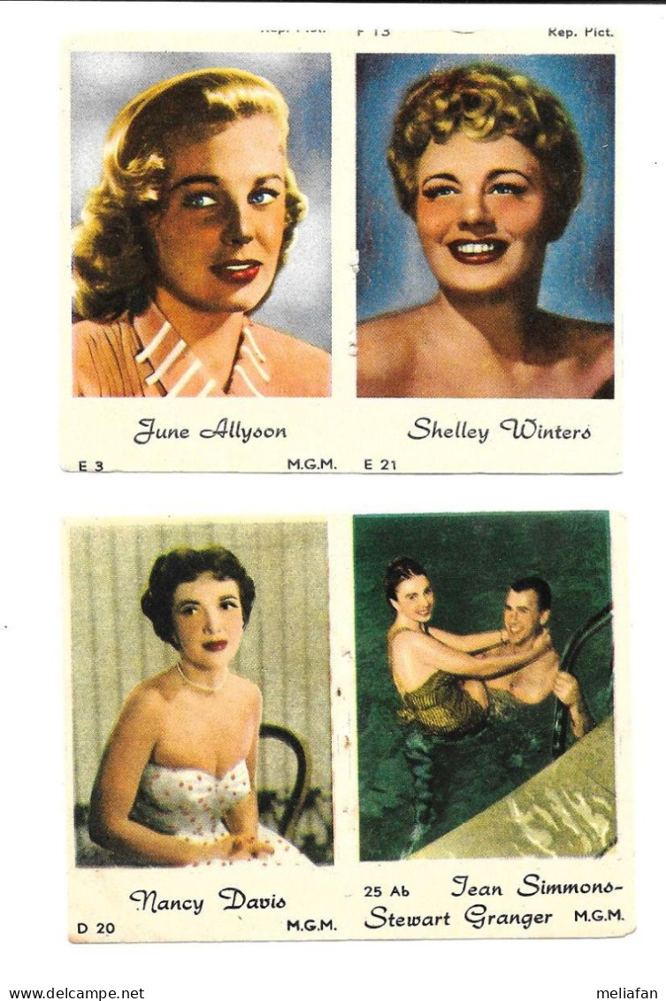 BV53 - VIGNETTES CINEMA - JUNE ALLYSON - SHELLEY WINTERS - NANCY DAVIS - JEAN SIMMONS ET STEWART GRANGER - Photographs