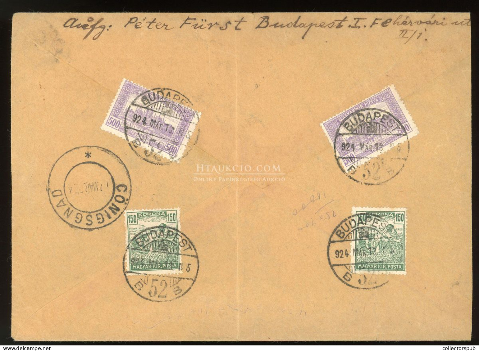BUDAPEST 1924. Dekoratív, Ajánlott Inflációs Levél Romániába Küldve - Briefe U. Dokumente