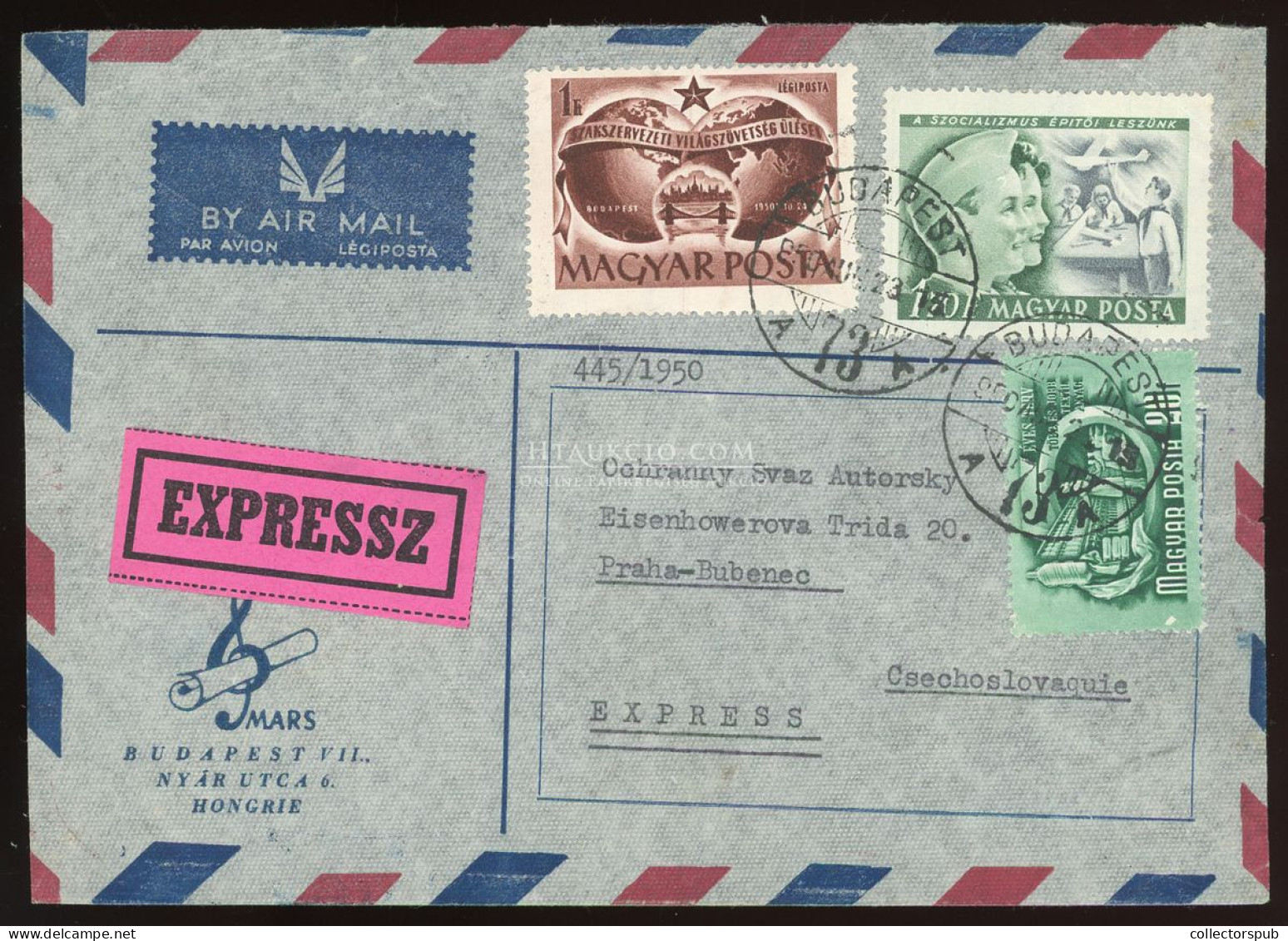 BUDAPEST 1960. Expressz Légi Levél Csehszlovákiába - Storia Postale