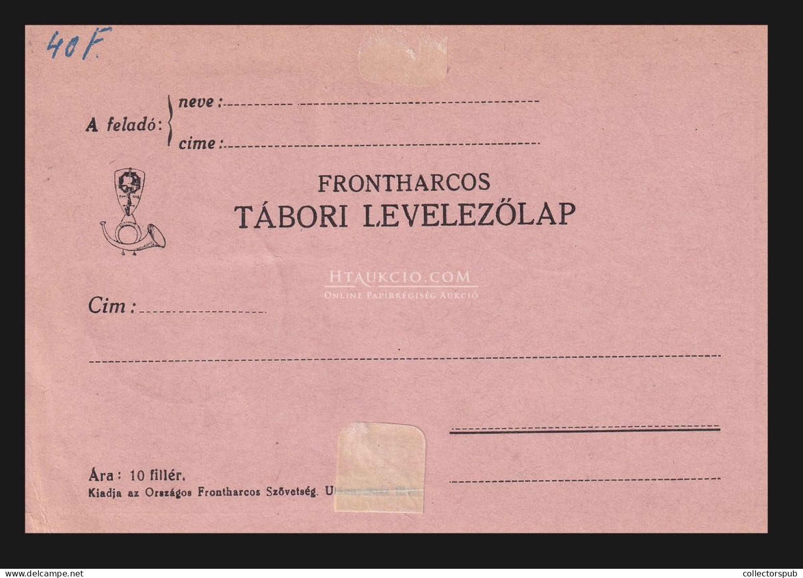 1936. Frontharcos Tábor, Dekoratív Levlap - Storia Postale