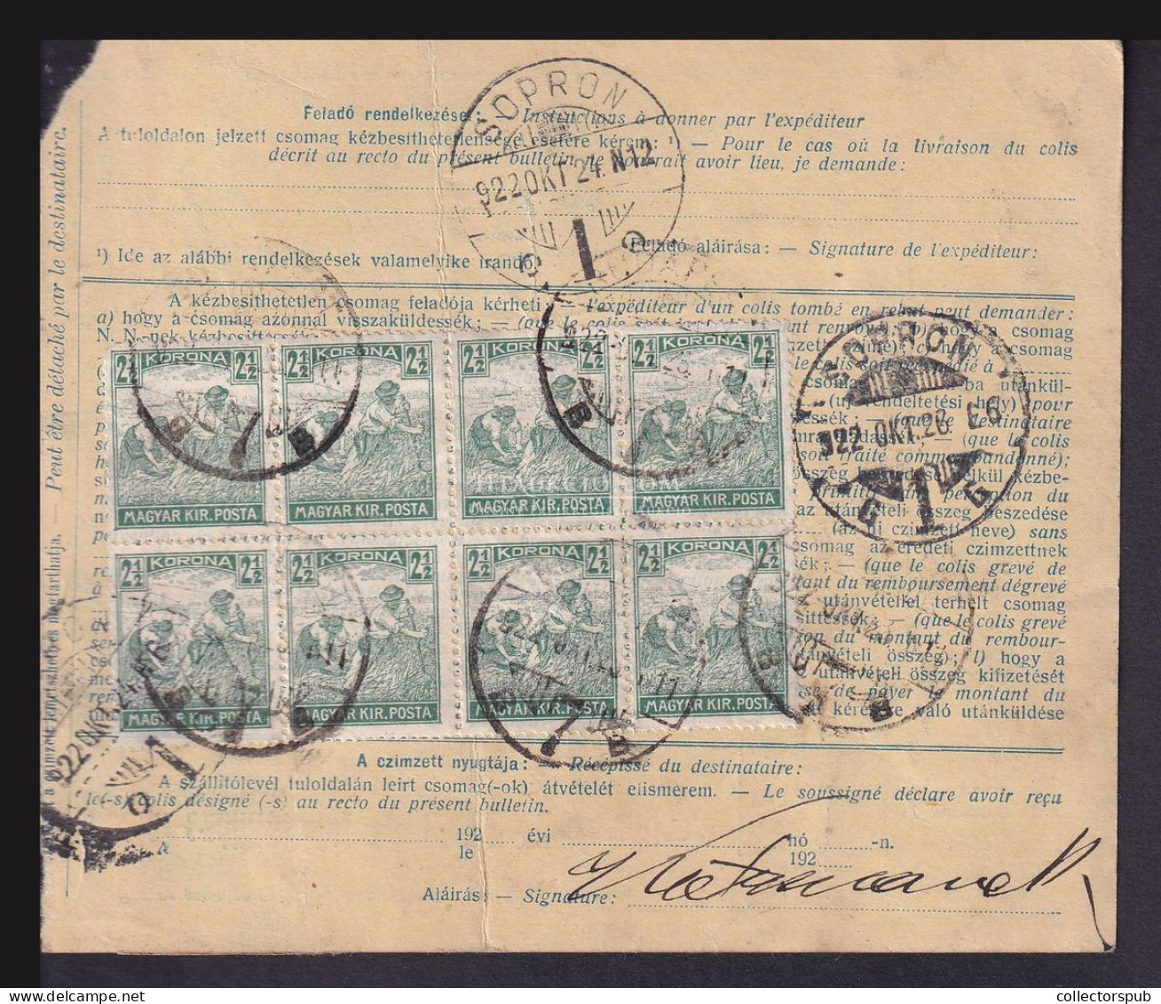 BUDAPEST 1922. Csomagszállító A Soproni Fegyházba Küldve  14*2 1/2K ! - Covers & Documents