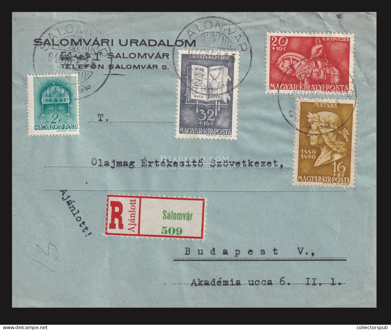 SALOMVÁR 1940. Szép Ajánlott Levél Budapestre - Covers & Documents
