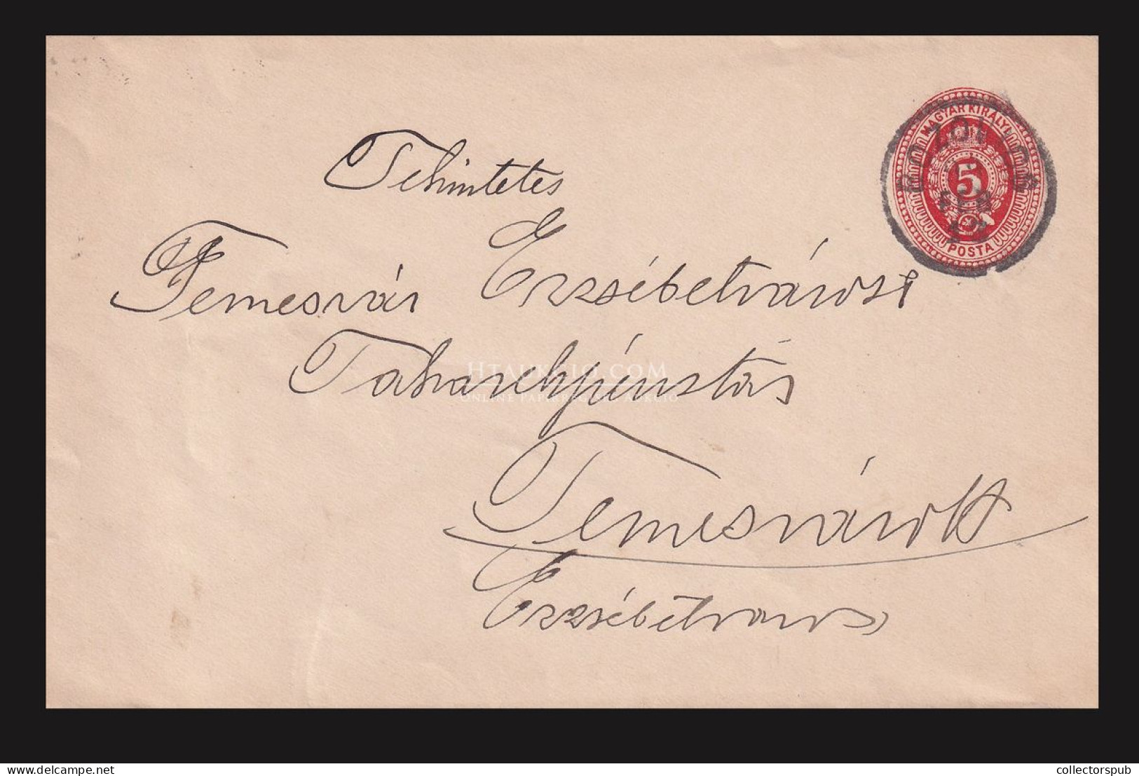BOZOVICS 1899. 5Kr-os Díjjegyes Boríték, Szép Bélyegzéssel Temesvárra - Briefe U. Dokumente