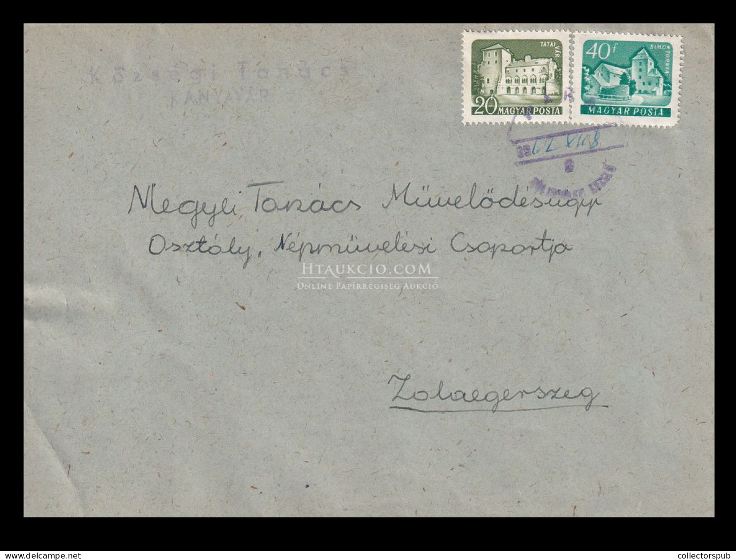 KÁNYAVÁR 1962. Levél Külterületi Kezelő Bélyegzéssel - Storia Postale