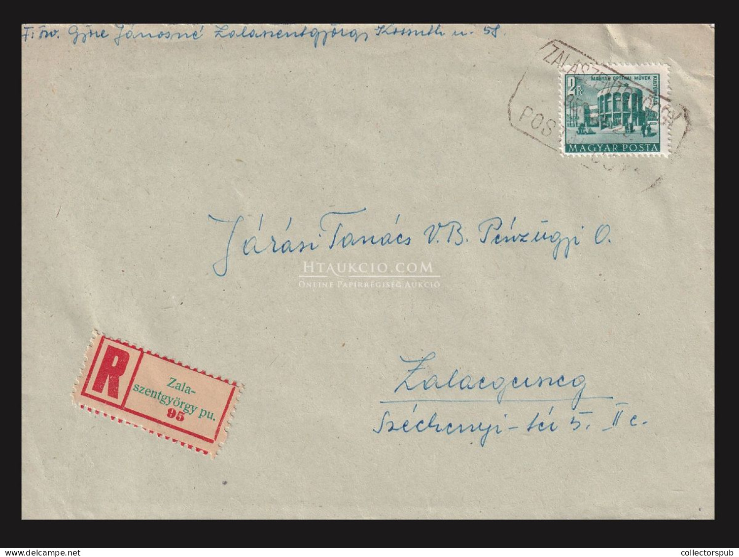 ZALASZENTGYÖRGY 1958. Ajánlott Levél, Pályaudvari Postaügynökségi Bélyegzéssel - Covers & Documents