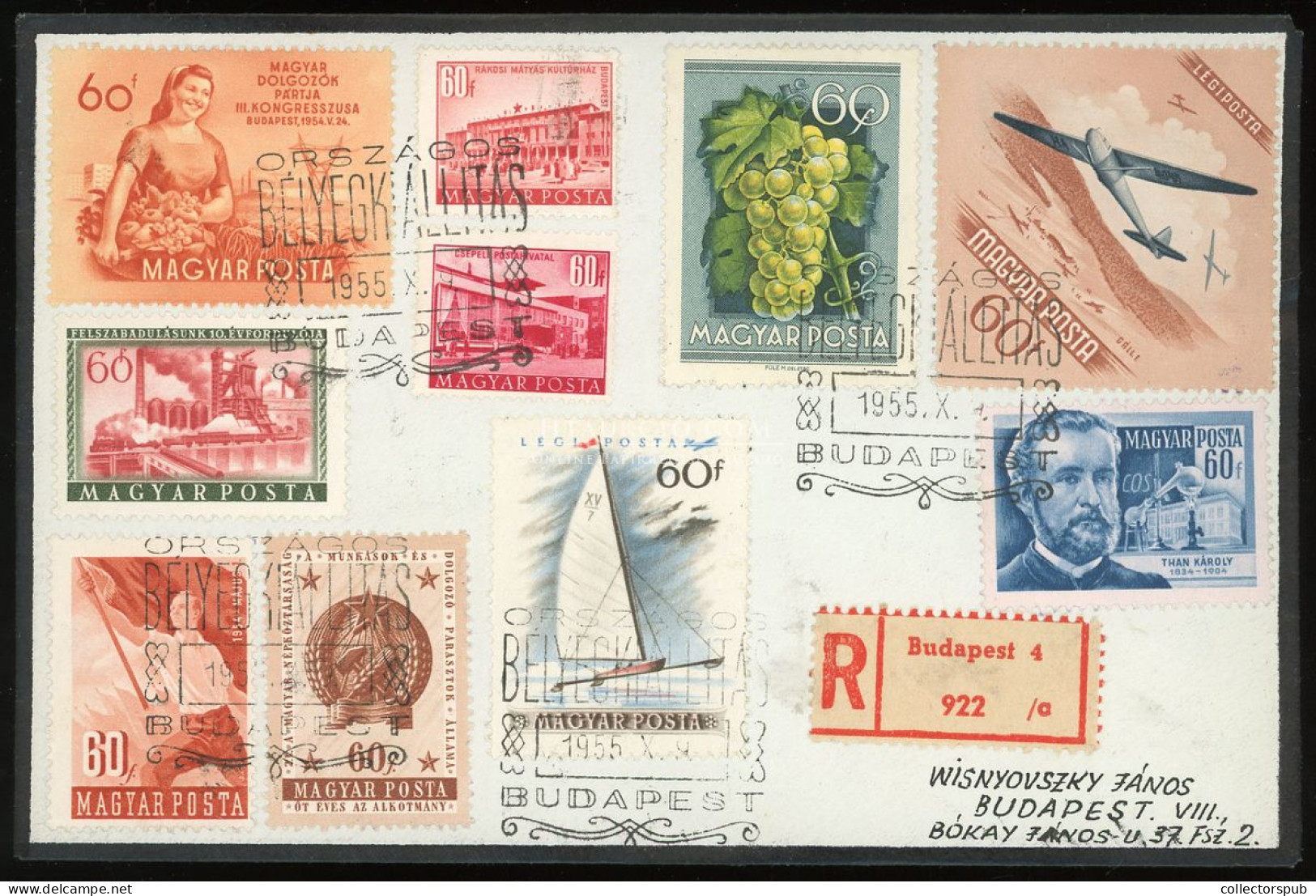 1955. Országos Bélyegkiállítás, 14 Db (!) Különféle 60f-es Helyi Ajánlott Levélen A Visnyovszki Gyűjteményből! Bravúros  - Covers & Documents