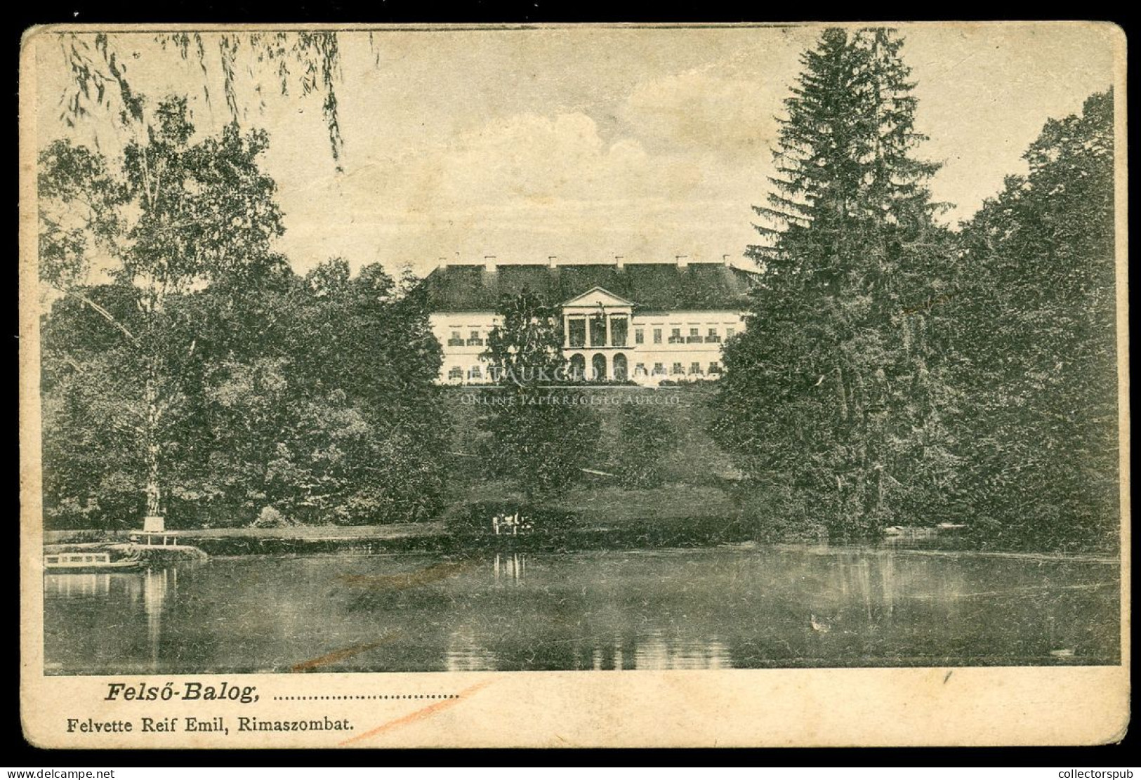 FELSŐBALOG 1910. Ca.  Régi Képeslap, Kastély - Hungary