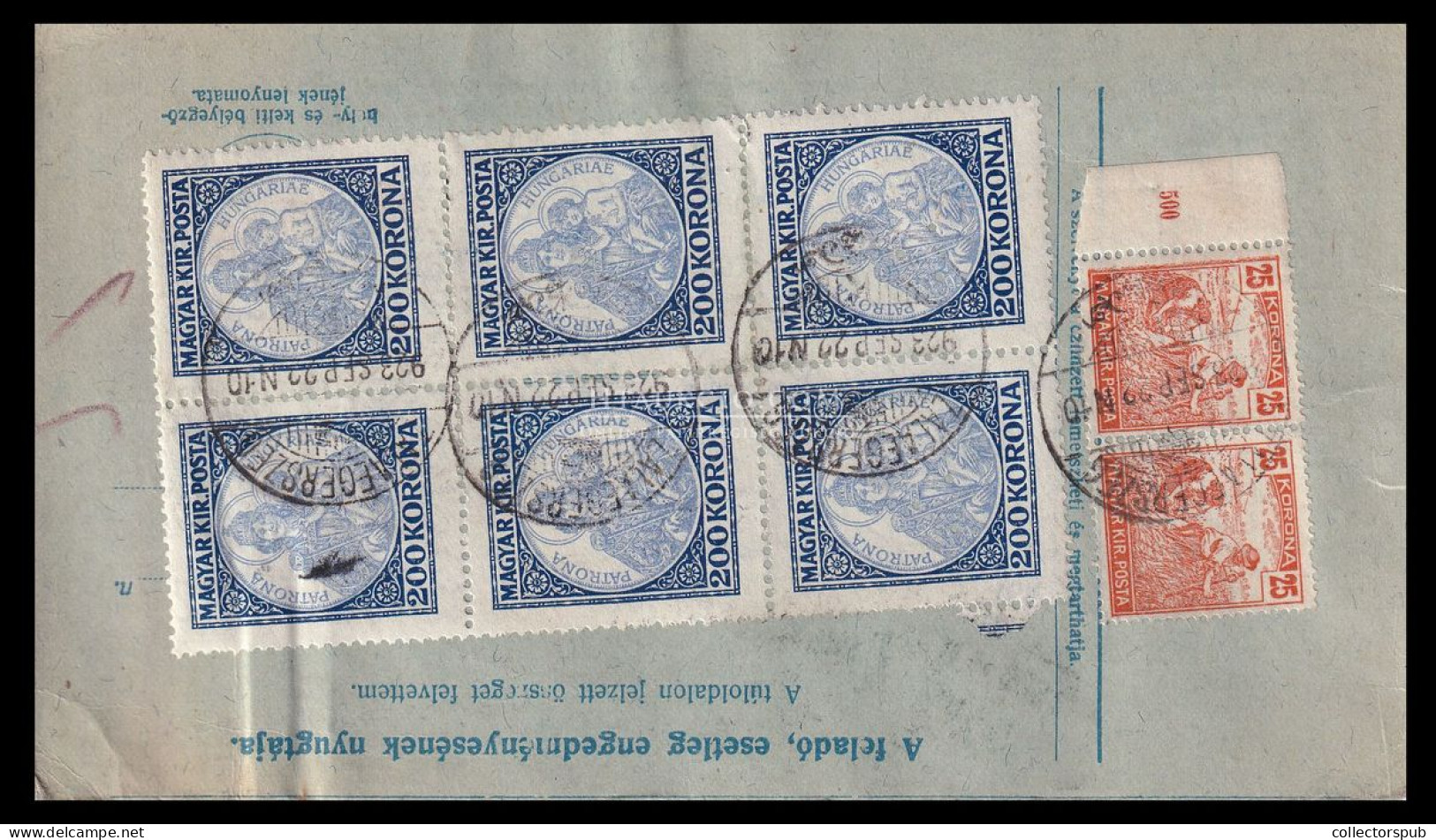 ZALAEGERSZEG 1923. I. Infláció, Postautánvételi Lap 1250K Bérmentesítéssel - Lettres & Documents
