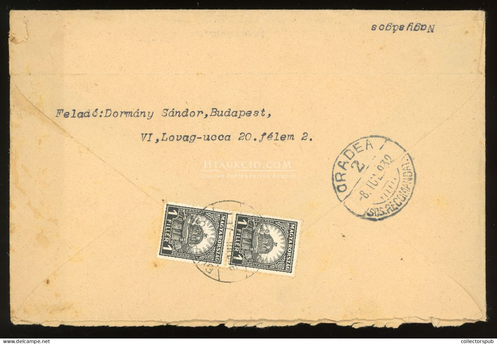 BUDAPEST 1932. Dekoratív, Ritka Vegyes Bérmenetesítésű Ajánlott Levél Romániába - Brieven En Documenten