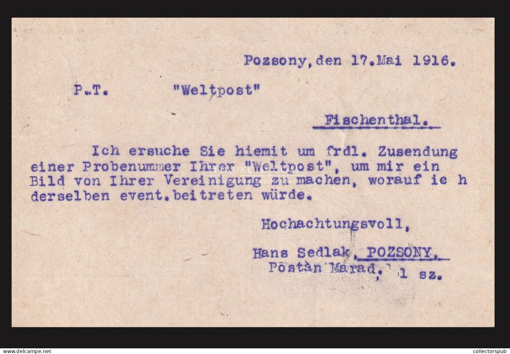 POZSONY 1916. Dekoratív, Kiegészített Díjjegyes Levlap Svájcba - Brieven En Documenten