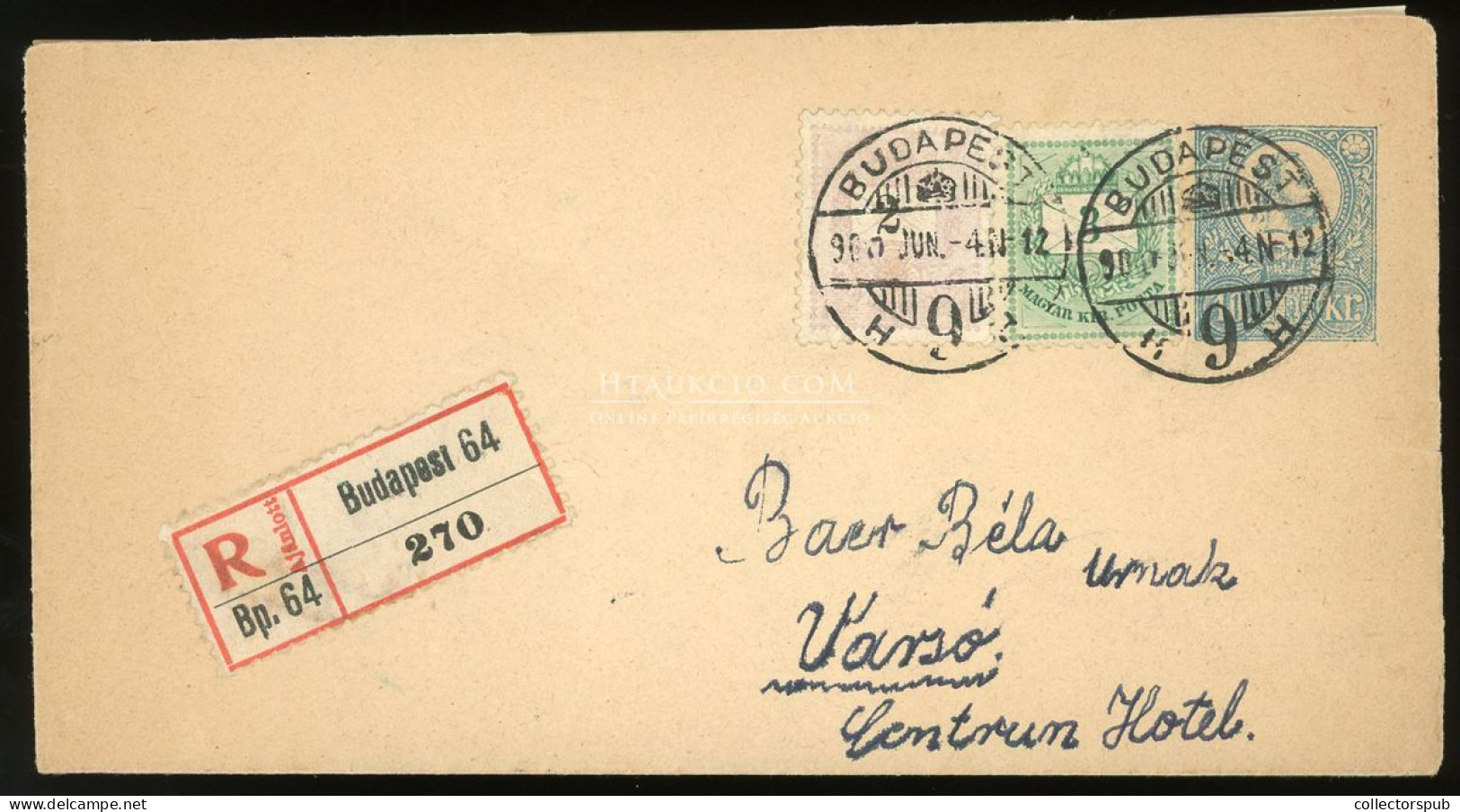 BUDAPEST 1900. Hamisítás A Gyűjtők Kárára,n 71-es Díjjegyes  3+2Kr Kiegészítéssel Varsóba Címezve. - Storia Postale