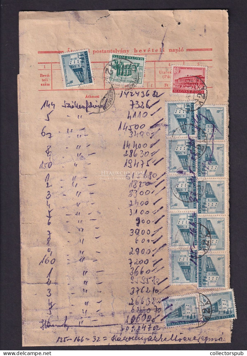 1954 Postautalvány Bevételi Napló, Teljes Nyomtatvány 42db Bélyeggel!  MME! - Covers & Documents