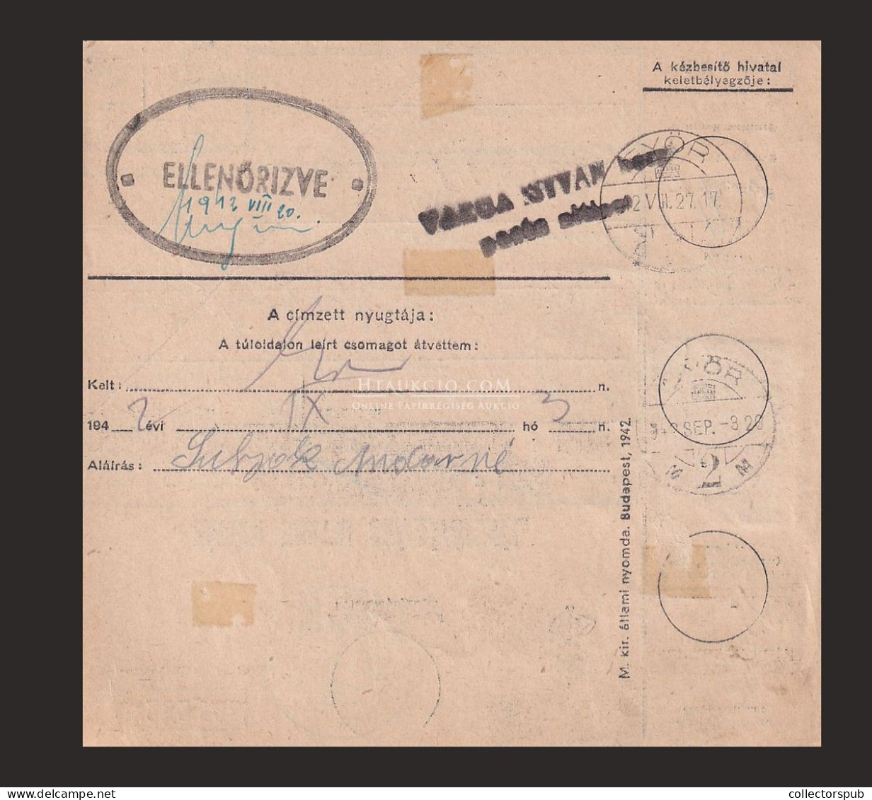 1942. Tábori Posta Szállítólevél TP 53 Győrbe Küldve - Lettres & Documents