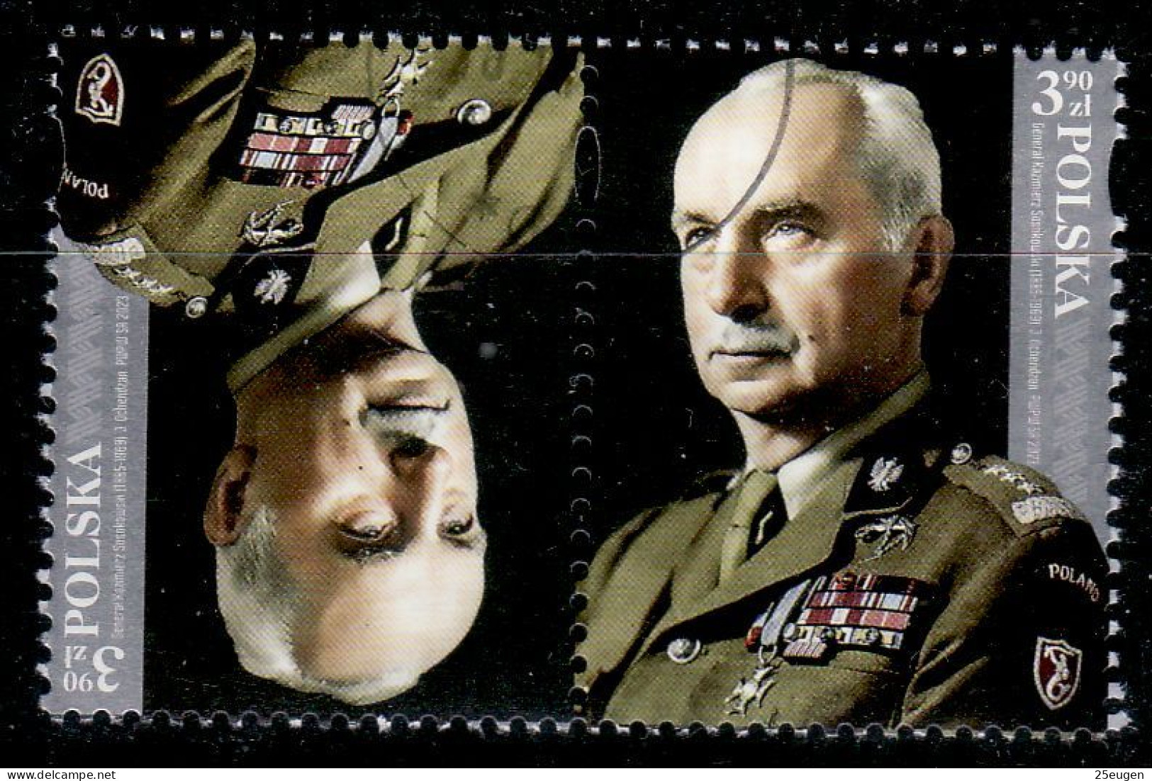 POLAND 2023  GENERAL K. SOSNKOWSKI TETE-BECHE USED - Used Stamps