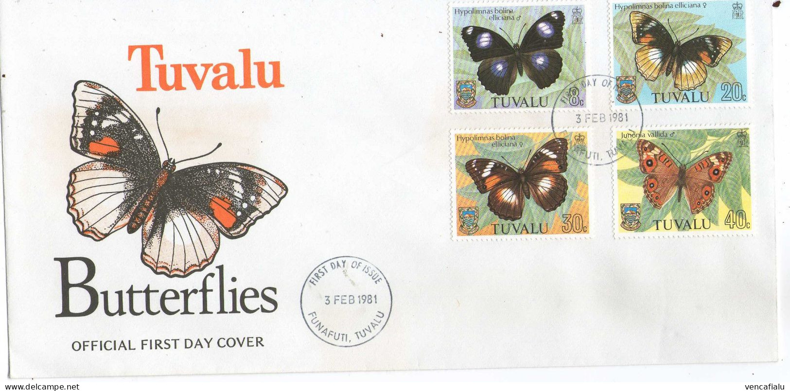 Tuvalu 1981, FDC - Butterflies