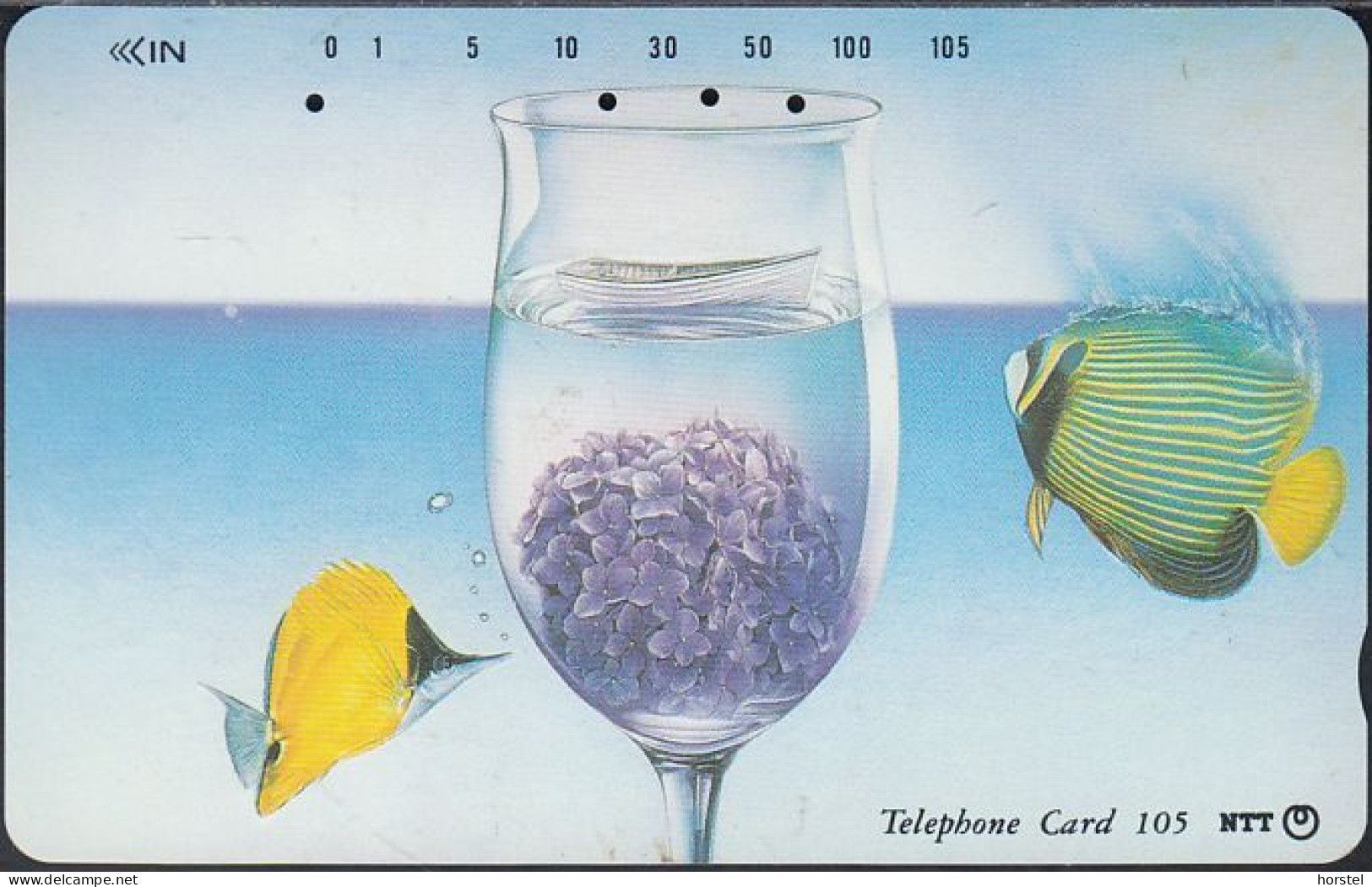 Japan  291-024  Glas With Flowers - Fish Under Water - Japan