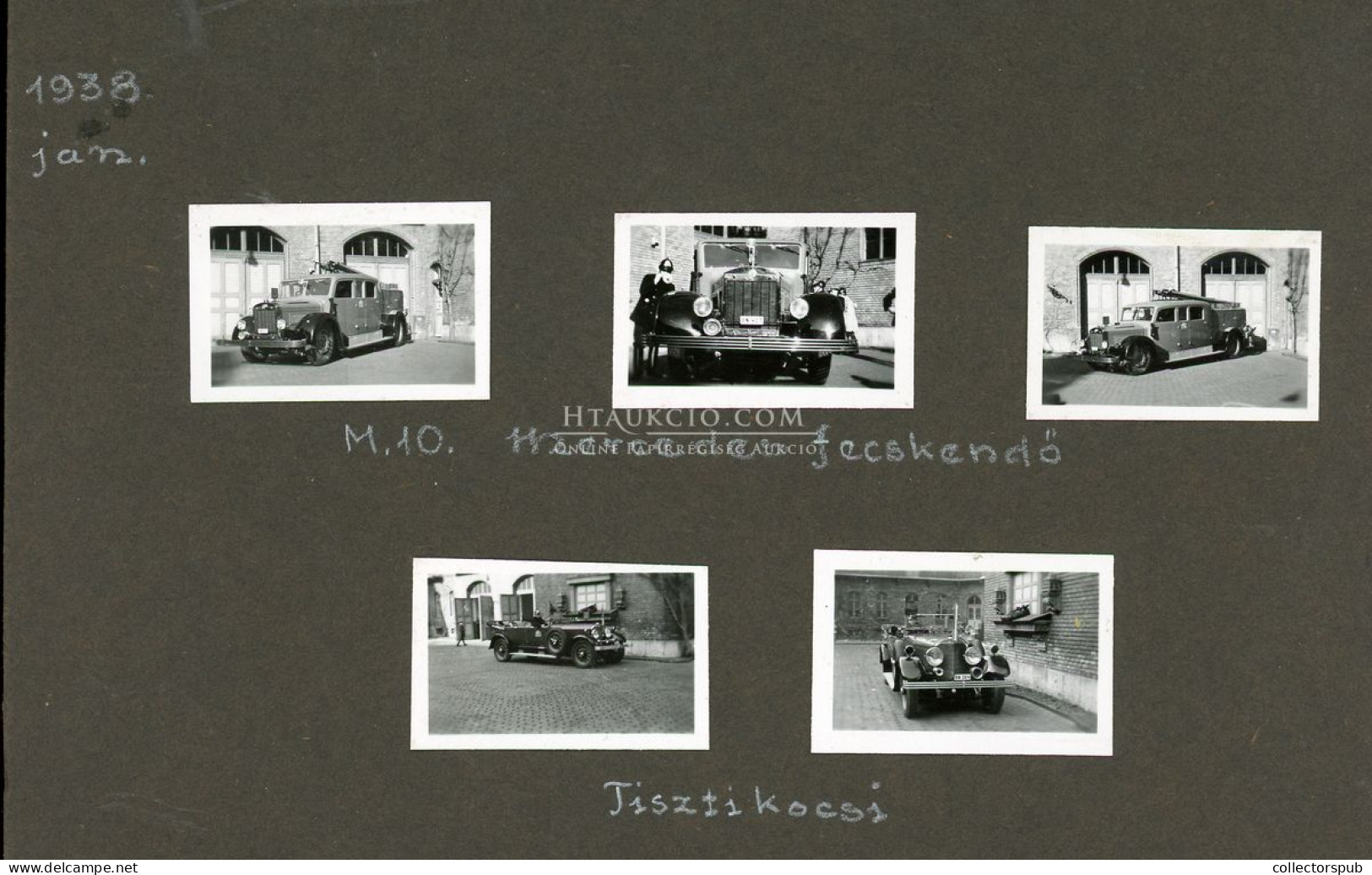 BUDAPEST Fire Department 1937-39. érdekes, Egyedi Amatőr Fotók ( 4,5*3cm), Magyarázó Szövegekkel 20db Albumlapon! - Professions